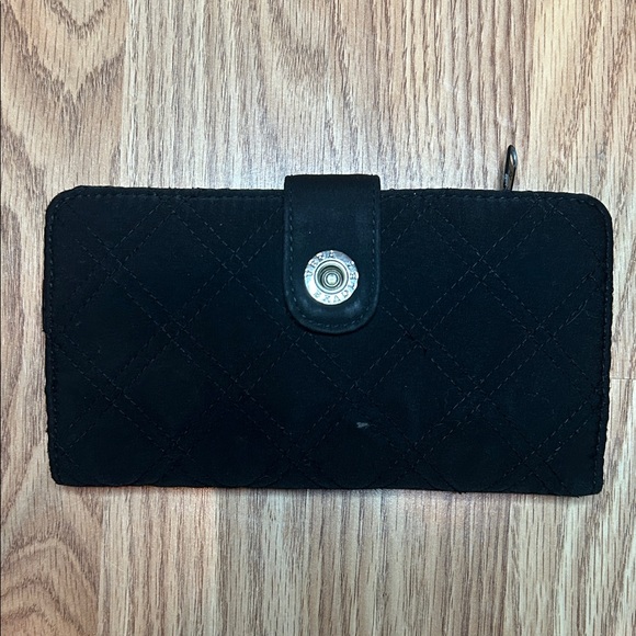 Vera Bradley Black Quilted Wallet - Picture 1 of 4